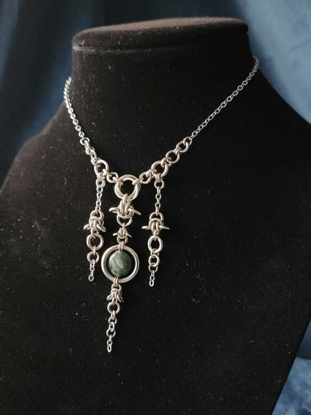 Vintage fairy style silver chandelier necklace